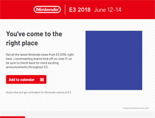 Tablet Screenshot of e3.nintendo.com